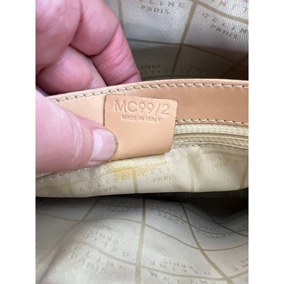 Celine Paris Tan/Gold Leather Brushed Stainless Hardware Shoulder Purse - Picture 10 of 11